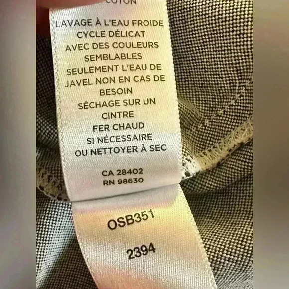 Lilla P Gray Cotton Shift Shirt Dress Size S Collared V Neck 3/4 Sleeve - Picture 8 of 11